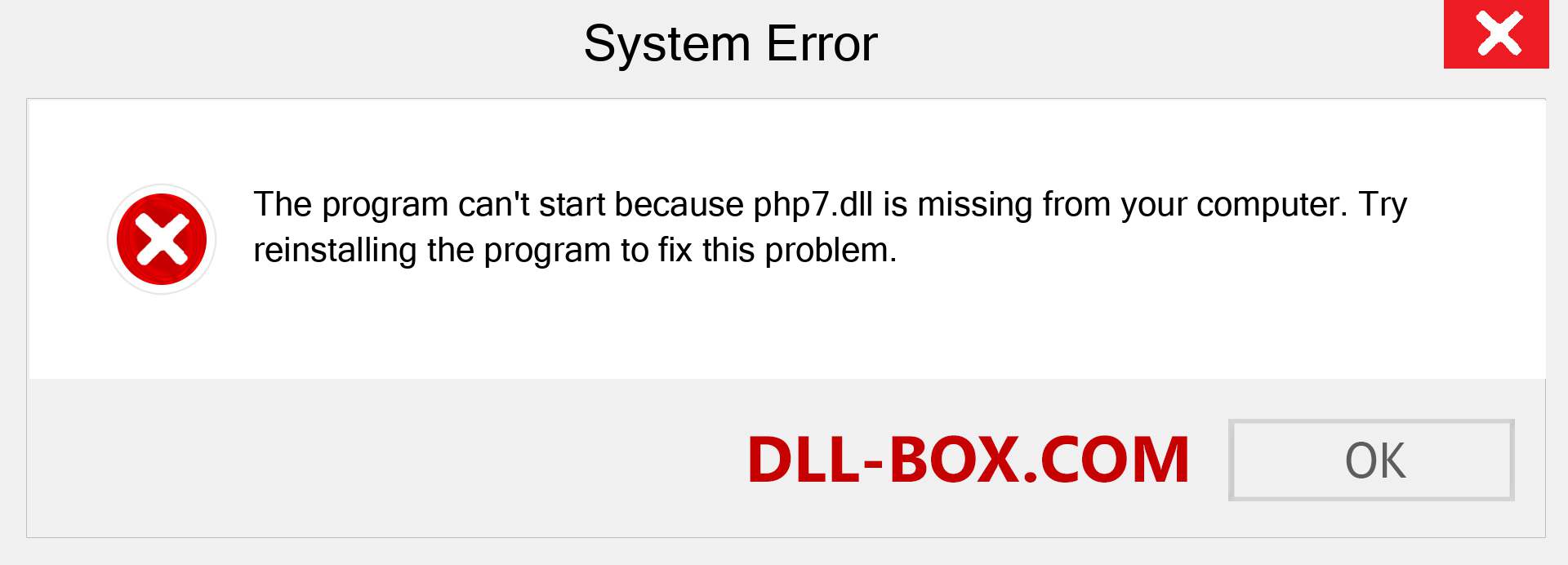  php7.dll file is missing?. Download for Windows 7, 8, 10 - Fix  php7 dll Missing Error on Windows, photos, images